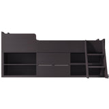 Cabin Bed Mid Sleeper with Drawers & Shelf Storage, 3ft Single Wooden Frame