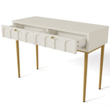 Cream White Dressing Table with 2 Drawers – Bedroom Sideboard, 76.5x100x45cm