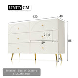 6-Drawer Chest of Drawers - Spacious Bedroom Storage Unit, Cream White