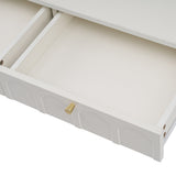 Cream White Dressing Table with 2 Drawers – Bedroom Sideboard, 76.5x100x45cm