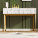 Cream White Dressing Table with 2 Drawers – Bedroom Sideboard, 76.5x100x45cm