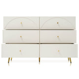 6-Drawer Chest of Drawers - Spacious Bedroom Storage Unit, Cream White