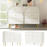 6-Drawer Chest of Drawers - Spacious Bedroom Storage Unit, Cream White