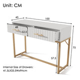 Dressing Table with 2 Drawers 75cm High, Chest of Drawers Bedroom Highboard White Sideboard, White Particle Board