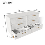 6-Drawer Chest of Drawers - Living Room Storage Unit with Spacious Drawers, White