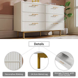 6-Drawer Chest of Drawers - Living Room Storage Unit with Spacious Drawers, White