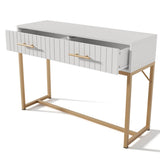 Dressing Table with 2 Drawers – White Bedroom Sideboard, 76.5x100x45cm