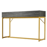 Grey & Gold Console Table with Drawer – Modern Luxury Hallway Table