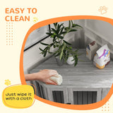 PawHut Dog Crate Side Table with Cushion - Grey