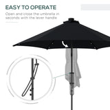 Solar LED Cantilever Parasol 3m - Black