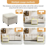 L-Shaped Corner Sofa - 80" Fabric Sectional Sofa with Removable Storage Ottoman & 2 Cushions, Beige