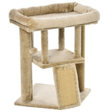 Cat Tree Tower, Scratching Post Climbing Activity Centre with Jute Pad & Toy Ball, House - Coffee