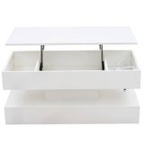 LED Lift Top Coffee Table - Modern Storage Table with Hidden Compartment