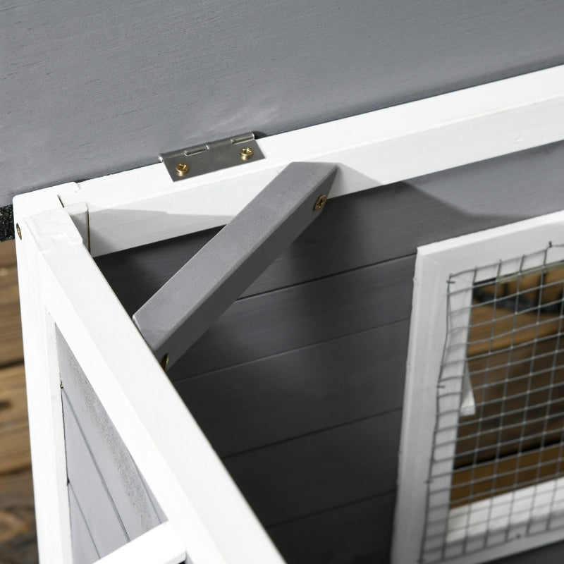 Dog Kennel for Outside, Medium Dogs, Grey Wood