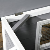 Dog Kennel for Outside, Medium Dogs, Grey Wood