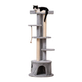 Cat Tree Multi-level Activity Centre with Scratching Post Condo Plush Perches, Grey