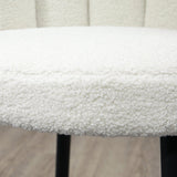 Bar Stools Set of 2, Modern Kitchen Chairs, Faux Cashmere Cream