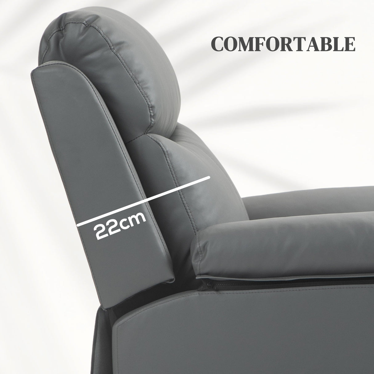 Electric Riser Recliner Chair with 70?? Recline, Faux Leather Charcoal Grey