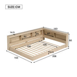 4FT6 Double Storage Bed - White Oak Bed Frame with Ample Storage