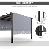 Outdoor Pergola 3 x 3m with Adjustable Canopy, Grey