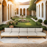 CAVEN Modular 5-Seater Solid Wood Garden Sofa Set - 3-Piece Outdoor Lounge Set
