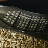 Cat Litter Tray Hooded with Scoop, Drawer, Handle, Deodorants, Hut Design, Front Entrance - Grey