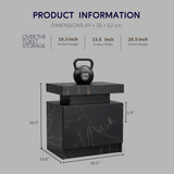 Nightstand with LED Bedside Table Cabinet Lights and 2 Drawers, Black Gold