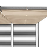 Metal Pergola 3 x 2.8m, Retractable Fabric Roof - Beige