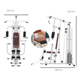 Multifunction Home Gym Weight Training Workout Station, White
