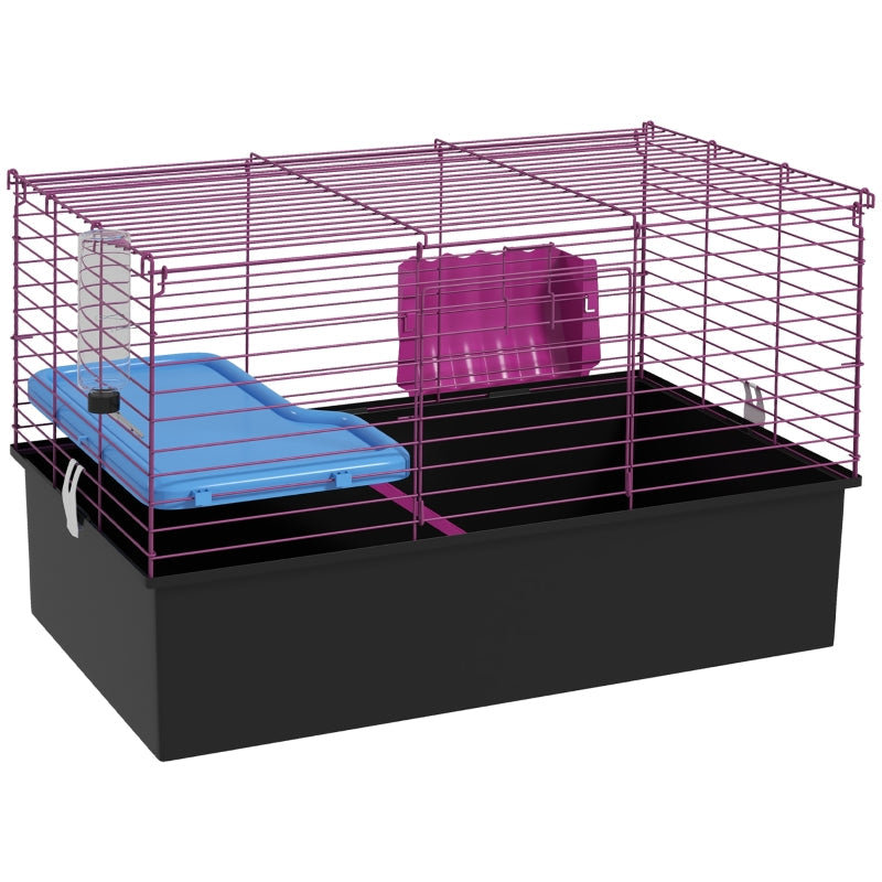 Small Animal Cage, Pet Playhouse with Platform and Ramp, 71 x 46 x 47cm