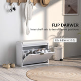 Elegant Six Shoe Bench with Top Seat - White
