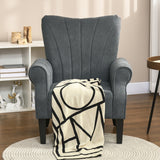 Upholstered Accent Chair, Rolled Arms Wood Legs, Grey