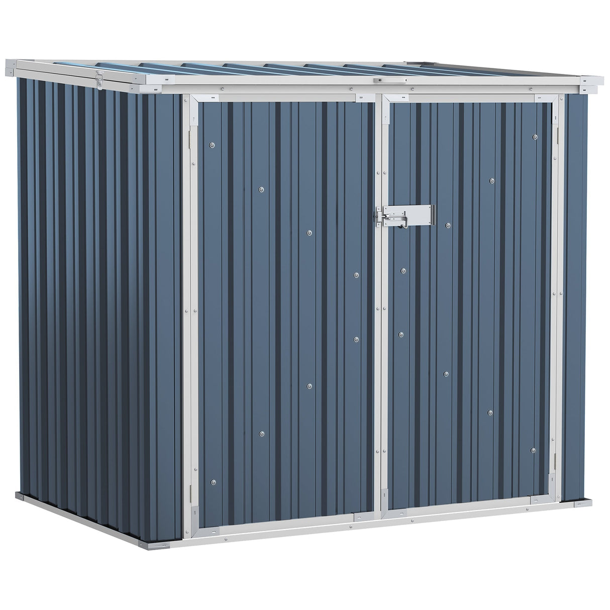 Garden 2-Bin Storage Shed, Double Rubbish Hide Dustbin, Steel
