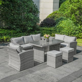 8-Seater  Outdoor Rattan Conversation Set with Storage Box - PAS-1403B-WW