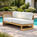 CAVEN Solid Wood Outdoor Right Arm Sofa with Adjustable Seat
