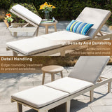 Wooden Garden Sun Lounger Set - Adjustable Backrest with Side Table