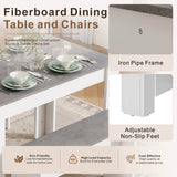 3 Piece Dining Table Set with Benches - Rectangular Kitchen Dining Set