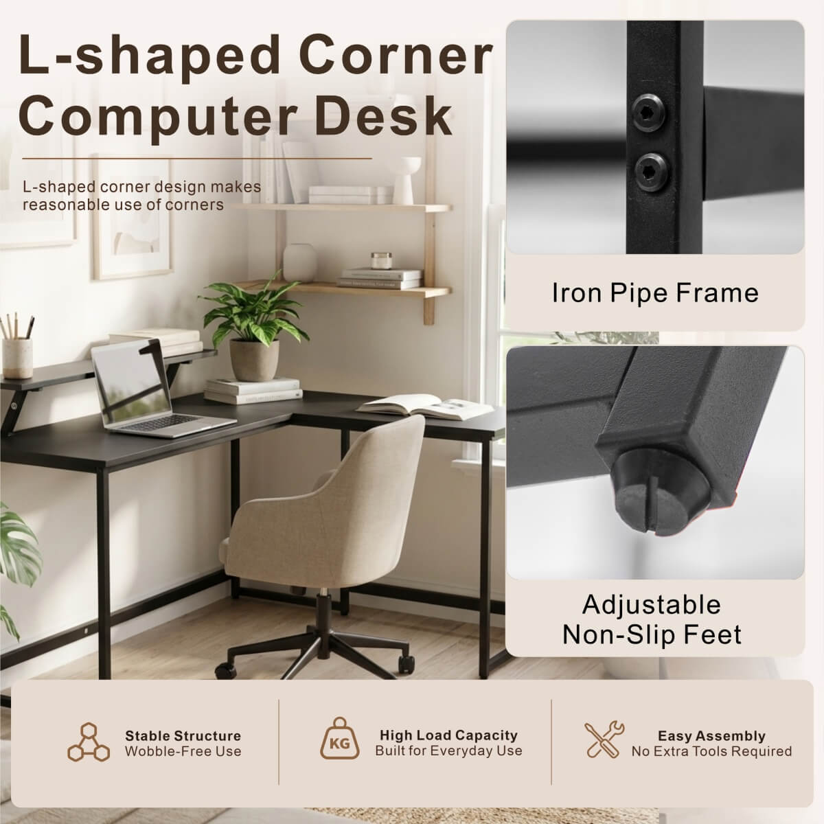 L Shaped Corner Desk - Home Office Computer Desk