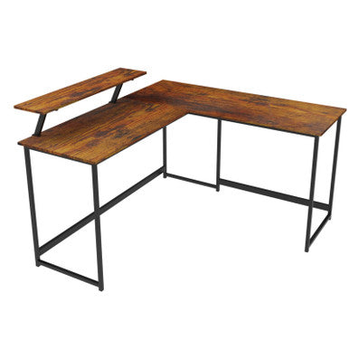 L-Shaped Black Computer Desk with Corner Workstation Table - DT-24612