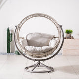 Metal Hanging Egg Chair - Grey Outdoor Garden Swing Chair