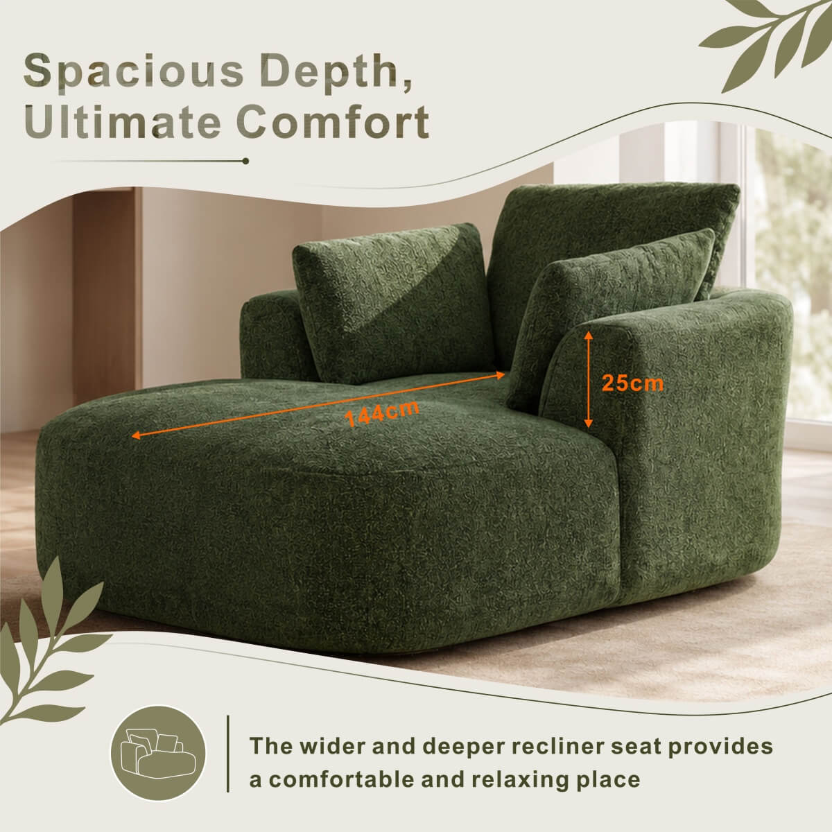 SOFTY Compressed Indoor Lounge Sofa Chair - Green