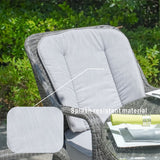 6 Seater Outdoor Rattan Dining Set - Round Table with Tempered Glass Top, Lazy Susan & Parasol Hole