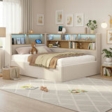 3FT Single L-Shaped Upholstered Daybed  - Velvet Sofa Bed with Hydraulic Storage & USB