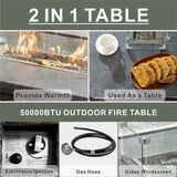 9-Seater Aluminium Fire Pit Sofa Set - Lift-Top Table with Adjustable Armrests