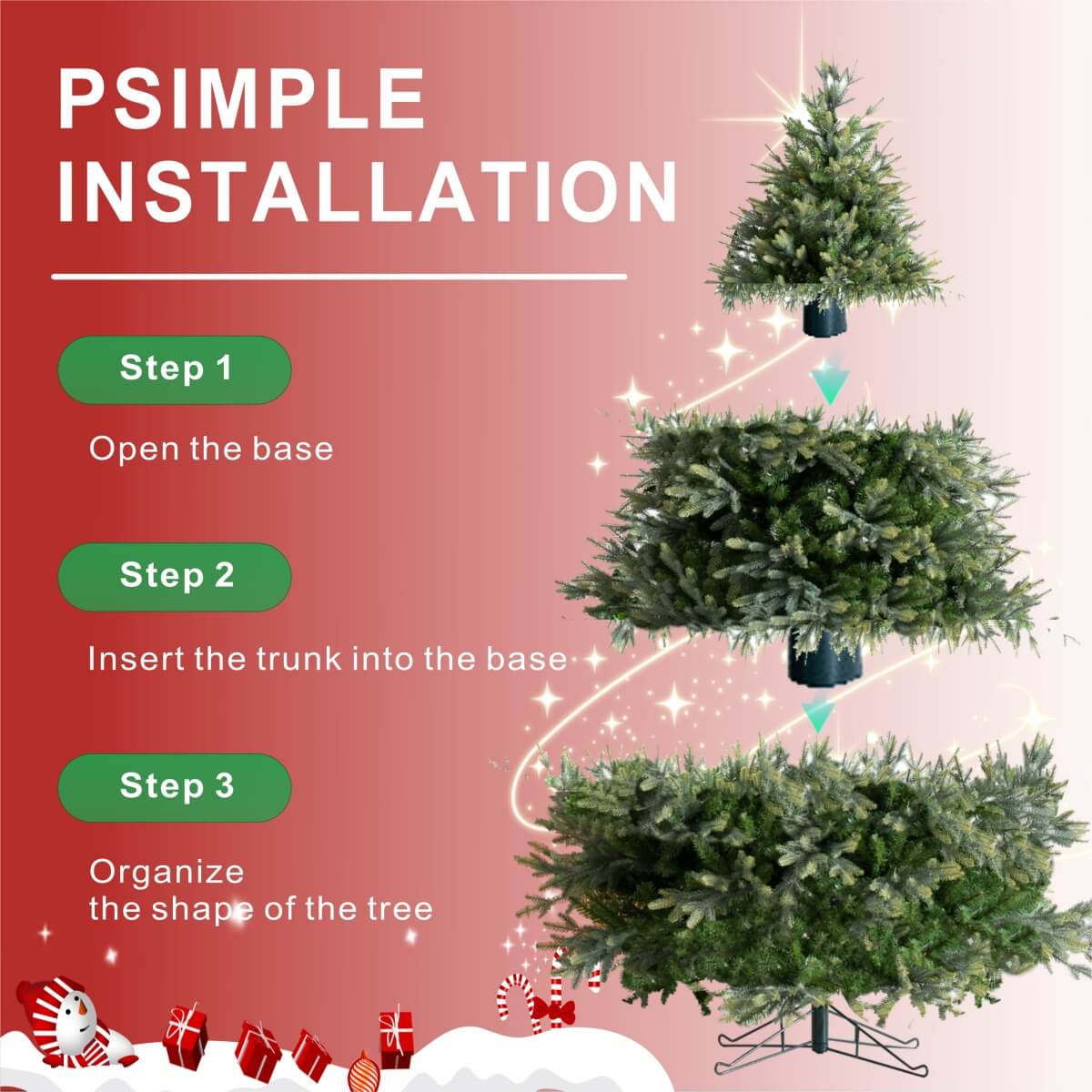 Lush Full Green Artificial Christmas Tree - Realistic Xmas Tree for Festive Home Decoration, 7ft/8ft/9ft