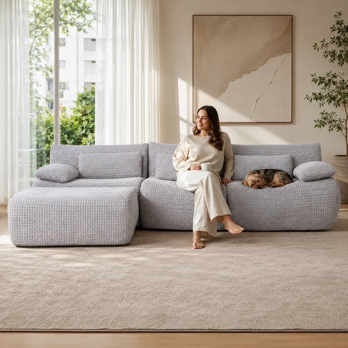 SOFTY Modular Compression Sofa Set (Chaise Combination)