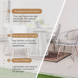 4-Seater Outdoor Dining Set - Round Metal Table with Chairs, Garden Patio Furniture