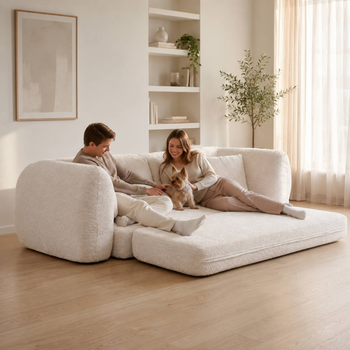 SOFTY Compressed Pull-Out Sofa Bed - Beige