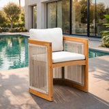 CAVEN Solid Wood Outdoor Dining Chair with Cushion