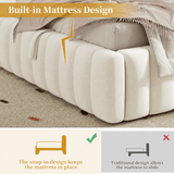 3ft Single Kids Storage Bed - Velvet Princess Bed with Shell-Shaped Padded Headboard & Hydraulic Lift-Up Storage, Beige